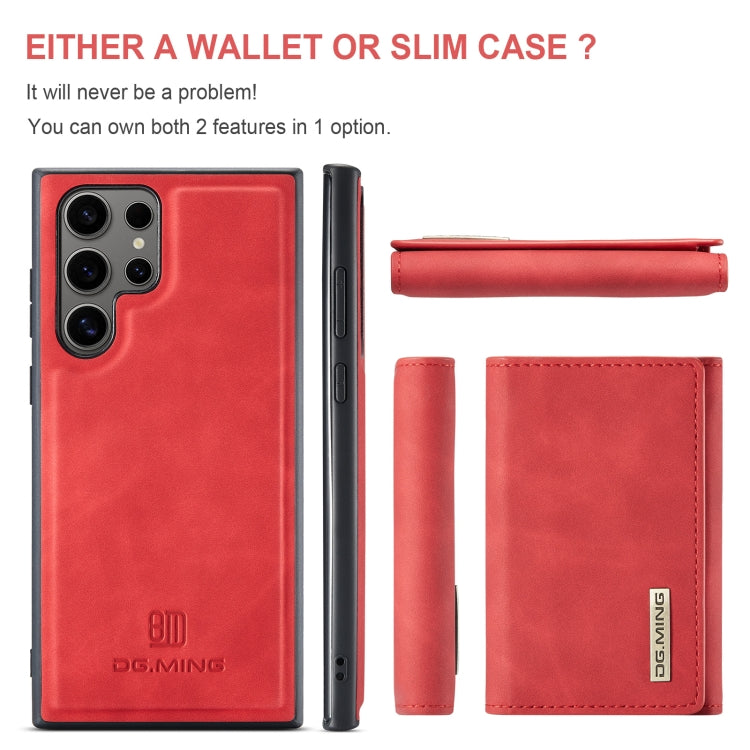 For Samsung Galaxy S24 Ultra 5G DG.MING M1 Series 3-Fold Multi Card Wallet + Magnetic Phone Case(Red) - Galaxy S24 Ultra 5G Cases by DG.MING | Online Shopping UK | buy2fix