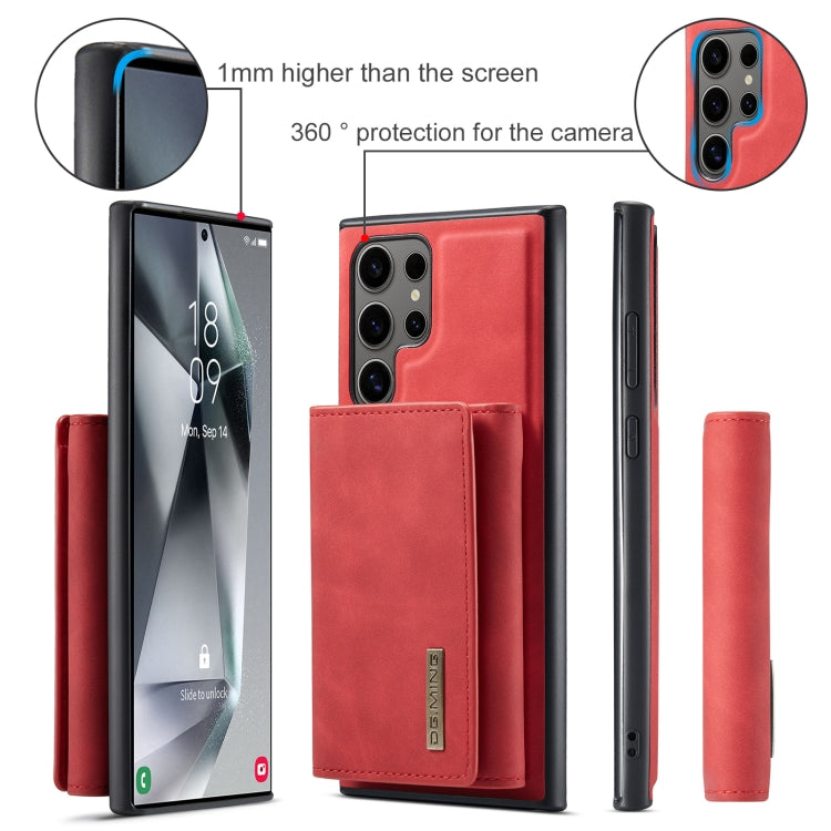 For Samsung Galaxy S24 Ultra 5G DG.MING M1 Series 3-Fold Multi Card Wallet + Magnetic Phone Case(Red) - Galaxy S24 Ultra 5G Cases by DG.MING | Online Shopping UK | buy2fix