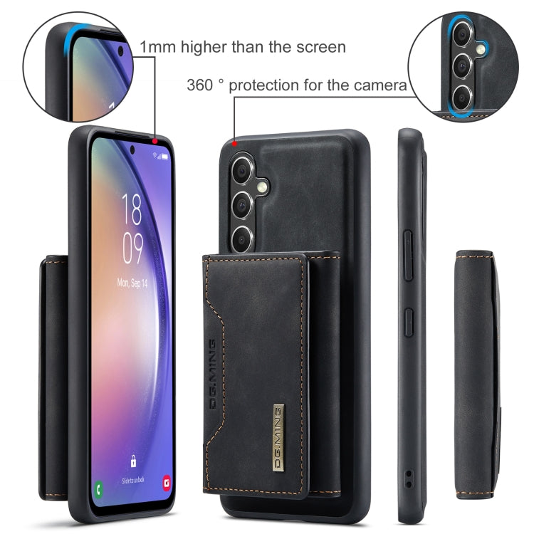 For Samsung Galaxy A35 5G DG.MING M2 Series 3-Fold Multi Card Bag + Magnetic Phone Case(Black) - Galaxy Phone Cases by DG.MING | Online Shopping UK | buy2fix