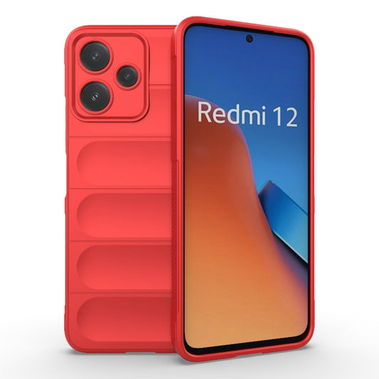 For Xiaomi Redmi 12 5G Magic Shield TPU + Flannel Phone Case(Red) - Xiaomi Cases by buy2fix | Online Shopping UK | buy2fix