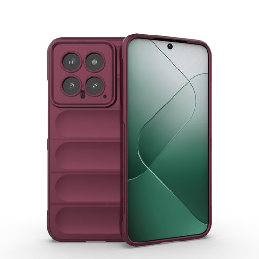 For Xiaomi 14 5G Magic Shield TPU + Flannel Phone Case(Wine Red) - 14 Cases by buy2fix | Online Shopping UK | buy2fix