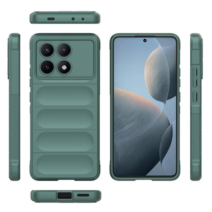 For Xiaomi Redmi K70E 5G Magic Shield TPU + Flannel Phone Case(Dark Green) - K70E Cases by buy2fix | Online Shopping UK | buy2fix