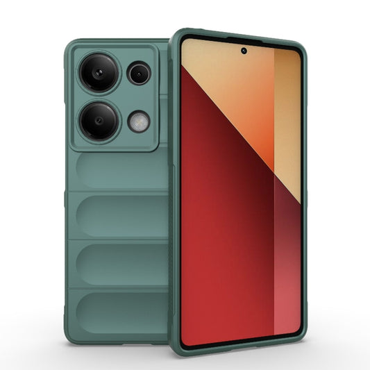 For Xiaomi Redmi Note 13 Pro 4G Global Magic Shield TPU + Flannel Phone Case(Dark Green) - Note 13 Pro Cases by buy2fix | Online Shopping UK | buy2fix