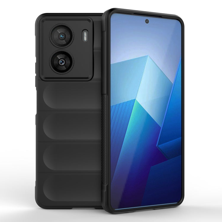 For vivo iQOO Z7x Magic Shield TPU + Flannel Phone Case(Black) - vivo Cases by buy2fix | Online Shopping UK | buy2fix