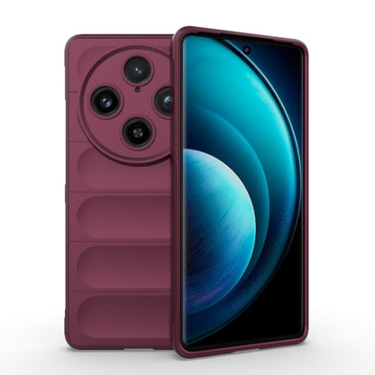 For vivo X100 Pro 5G Magic Shield TPU + Flannel Phone Case(Wine Red) - X100 Pro Cases by buy2fix | Online Shopping UK | buy2fix