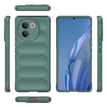For vivo V30e 5G Global Magic Shield TPU + Flannel Phone Case(Dark Green) - vivo Cases by buy2fix | Online Shopping UK | buy2fix