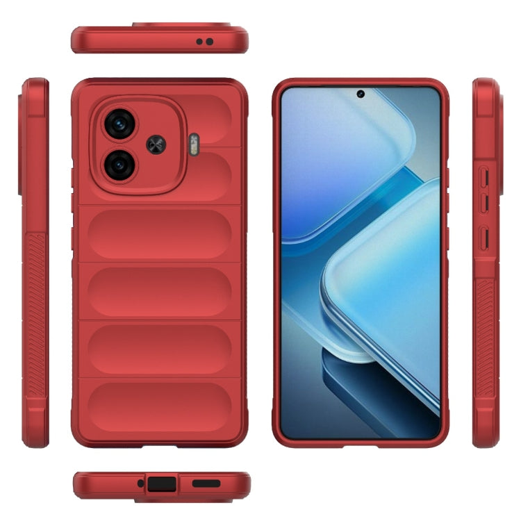 For vivo iQOO Z9 Turbo 5G Magic Shield TPU + Flannel Phone Case(Red) - vivo Cases by buy2fix | Online Shopping UK | buy2fix
