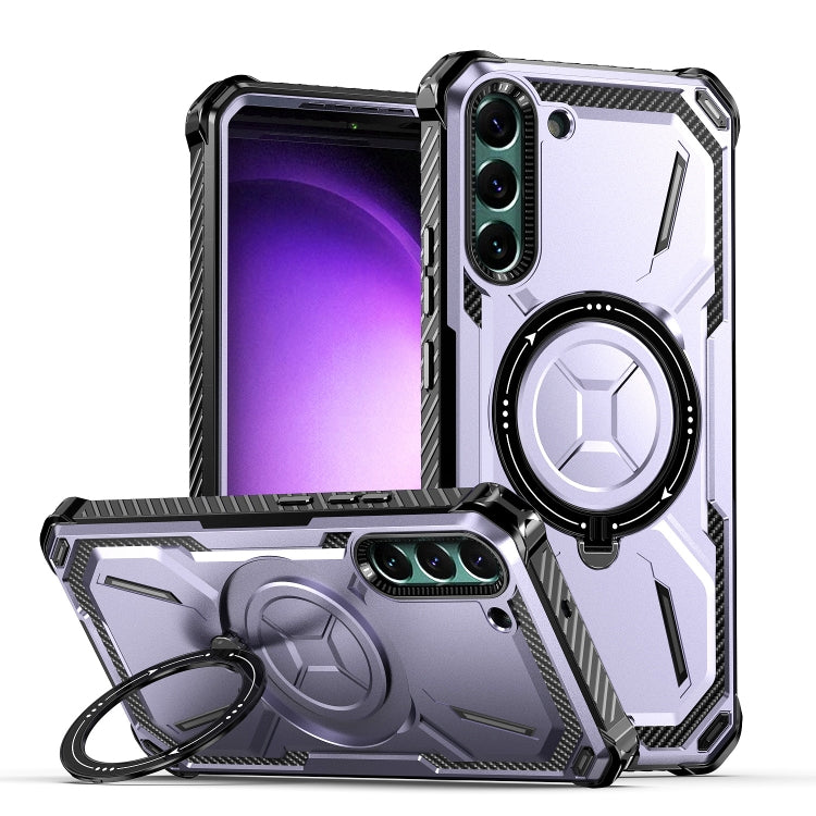 For Samsung Galaxy S22+ 5G Armor Series Holder Phone Case(Light Purple) - Galaxy S22+ 5G Cases by buy2fix | Online Shopping UK | buy2fix