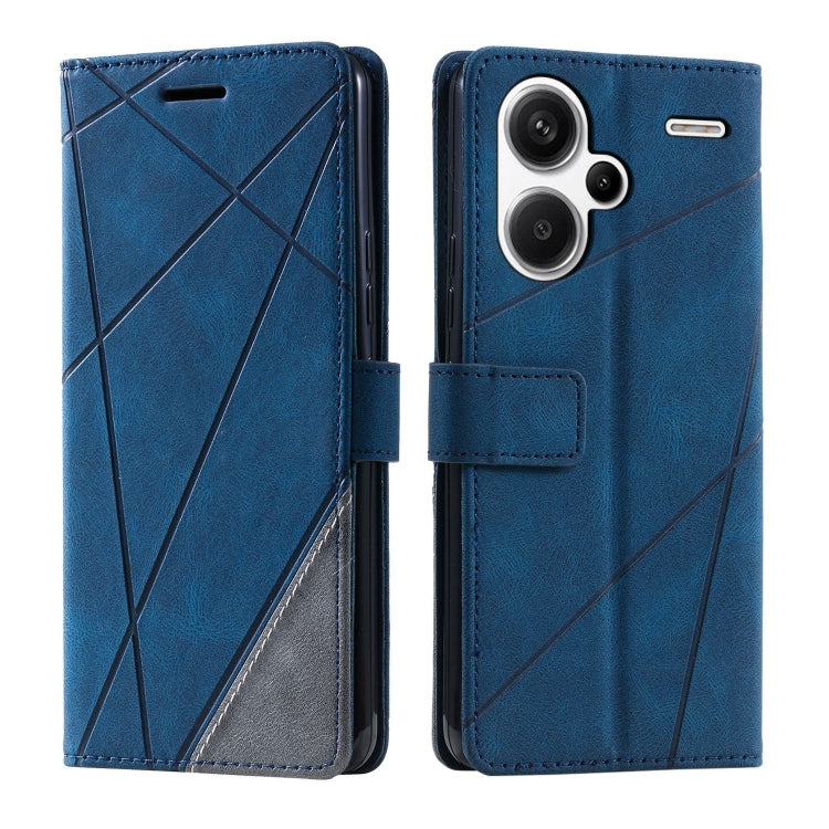 For Xiaomi Redmi Note 13 Pro+ Skin Feel Splicing Leather Phone Case(Blue) - Note 13 Pro+ Cases by buy2fix | Online Shopping UK | buy2fix