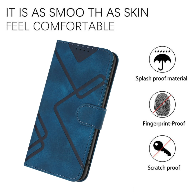 For Xiaomi Redmi K70 Line Pattern Skin Feel Leather Phone Case(Royal Blue) - K70 Cases by buy2fix | Online Shopping UK | buy2fix