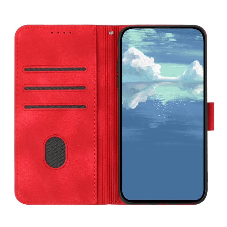 For Xiaomi Redmi Note 13 Pro 4G Line Pattern Skin Feel Leather Phone Case(Red) - Note 13 Pro Cases by buy2fix | Online Shopping UK | buy2fix