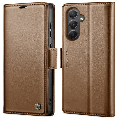 For Samsung Galaxy A55 CaseMe 023 Butterfly Buckle Litchi Texture RFID Anti-theft Leather Phone Case(Brown) - Galaxy Phone Cases by CaseMe | Online Shopping UK | buy2fix