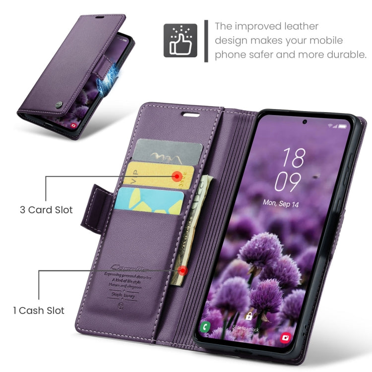 For Samsung Galaxy A55 CaseMe 023 Butterfly Buckle Litchi Texture RFID Anti-theft Leather Phone Case(Pearly Purple) - Galaxy Phone Cases by CaseMe | Online Shopping UK | buy2fix