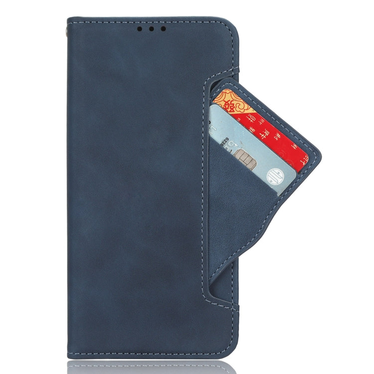 For Motorola Moto G14 4G Skin Feel Calf Texture Card Slots Leather Phone Case(Blue) - Motorola Cases by buy2fix | Online Shopping UK | buy2fix