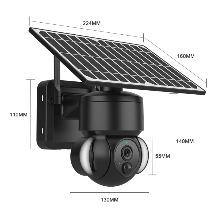 SHIWOJIA IP66 Waterproof 4G 3MP Solar Dome IP Camera, Two-way Audio & PIR Motion Detection & Night Vision, Version:US(Black) - Wireless Camera by buy2fix | Online Shopping UK | buy2fix