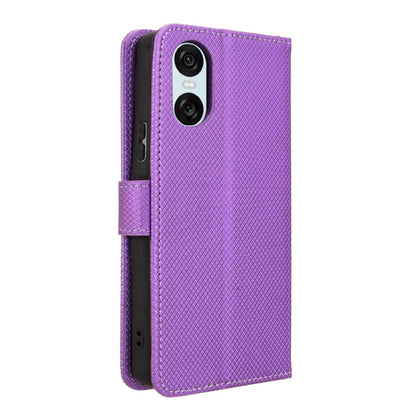 For Sony Xperia 10 VI 2024 Diamond Texture Leather Phone Case(Purple) - Sony Cases by buy2fix | Online Shopping UK | buy2fix