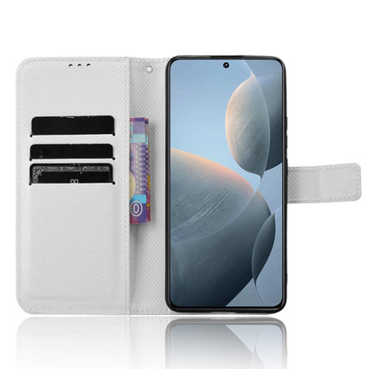 For Xiaomi Redmi K70 / K70 Pro Diamond Texture Leather Phone Case(White) - K70 Pro Cases by buy2fix | Online Shopping UK | buy2fix