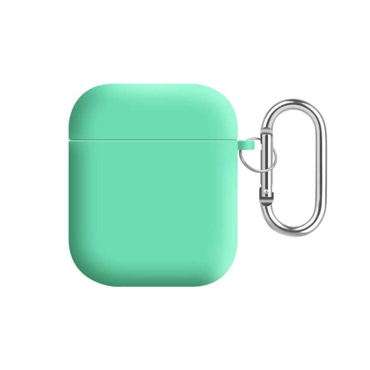 For AirPods 2 / 1 PC Lining Silicone Bluetooth Earphone Protective Case(Spearmint Green) - For AirPods 1/2 by buy2fix | Online Shopping UK | buy2fix