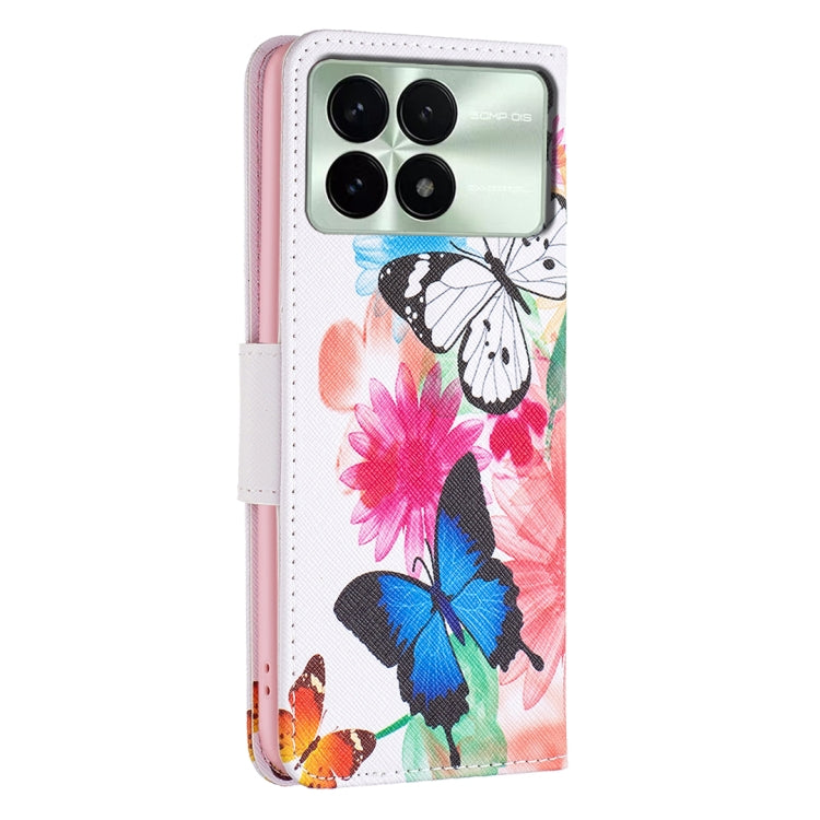 For Xiaomi Redmi K70 / K70 Pro Colored Drawing Pattern Leather Phone Case(Butterflies) - K70 Pro Cases by buy2fix | Online Shopping UK | buy2fix