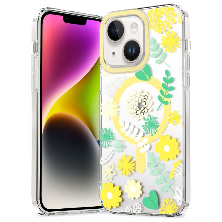 For iPhone 15 MagSafe Magnetic TPU Phone Case(Yellow Chrysanthemum) - iPhone 15 Cases by buy2fix | Online Shopping UK | buy2fix