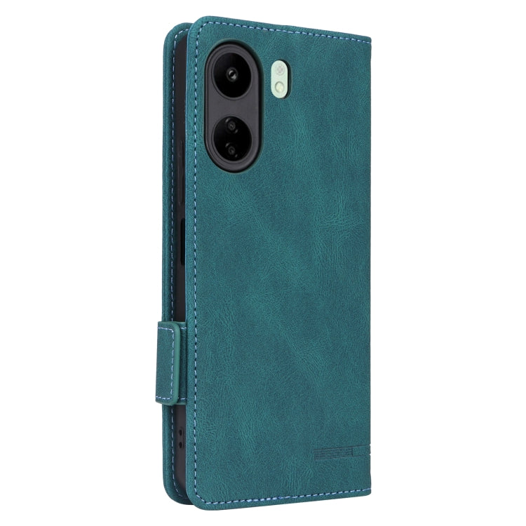 For Xiaomi Redmi 13C Magnetic Clasp Leather Phone Case(Green) - 13C Cases by buy2fix | Online Shopping UK | buy2fix