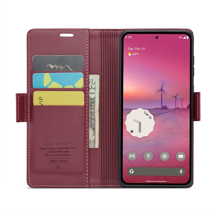 For Google Pixel 9 Pro XL CaseMe 023 Butterfly Buckle Litchi Texture RFID Anti-theft Leather Phone Case(Wine Red) - Google Cases by CaseMe | Online Shopping UK | buy2fix