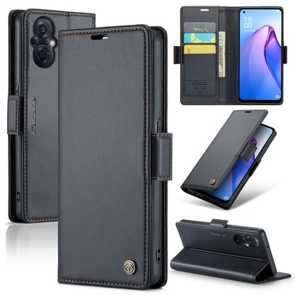 For OPPO F21 Pro 5G Globa/Reno8 Z Global CaseMe 023 Butterfly Buckle Litchi Texture RFID Anti-theft Leather Phone Case(Black) - OPPO Cases by CaseMe | Online Shopping UK | buy2fix