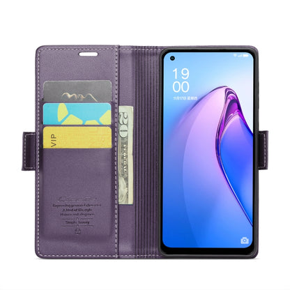 For OPPO F21 Pro 5G Globa/Reno8 Z Global CaseMe 023 Butterfly Buckle Litchi Texture RFID Anti-theft Leather Phone Case(Pearly Purple) - OPPO Cases by CaseMe | Online Shopping UK | buy2fix