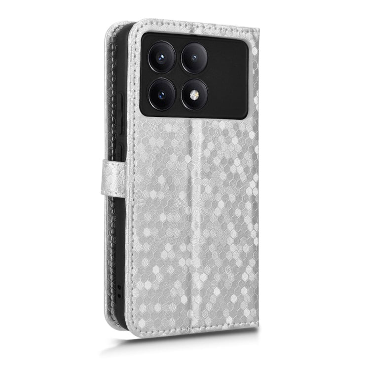 For Xiaomi Redmi K70 5G / K70 Pro 5G Honeycomb Dot Texture Leather Phone Case(Silver) - K70 Pro Cases by buy2fix | Online Shopping UK | buy2fix