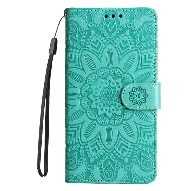 For Xiaomi Redmi K70 / K70 Pro Embossed Sunflower Leather Phone Case(Green) - K70 Pro Cases by buy2fix | Online Shopping UK | buy2fix