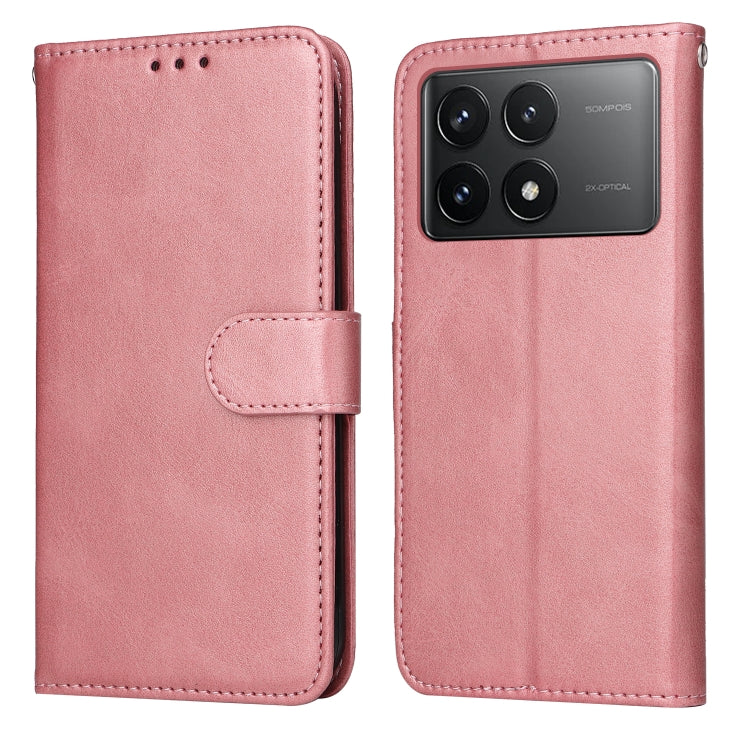 For Xiaomi Redmi K70 / K70 Pro Classic Calf Texture Flip Leather Phone Case(Rose Gold) - K70 Pro Cases by buy2fix | Online Shopping UK | buy2fix