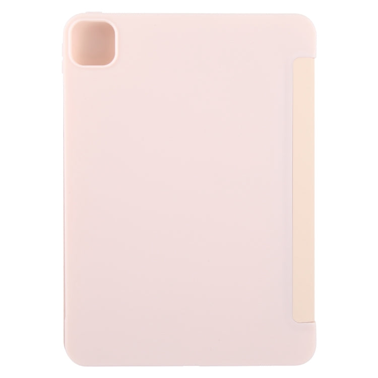 For iPad Air 11 2024 GEBEI 3-folding Holder Shockproof Flip Leather Tablet Case(Pink) - iPad Air 11 2024 Cases by GEBEI | Online Shopping UK | buy2fix