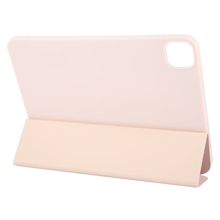 For iPad Air 11 2024 GEBEI 3-folding Holder Shockproof Flip Leather Tablet Case(Pink) - iPad Air 11 2024 Cases by GEBEI | Online Shopping UK | buy2fix