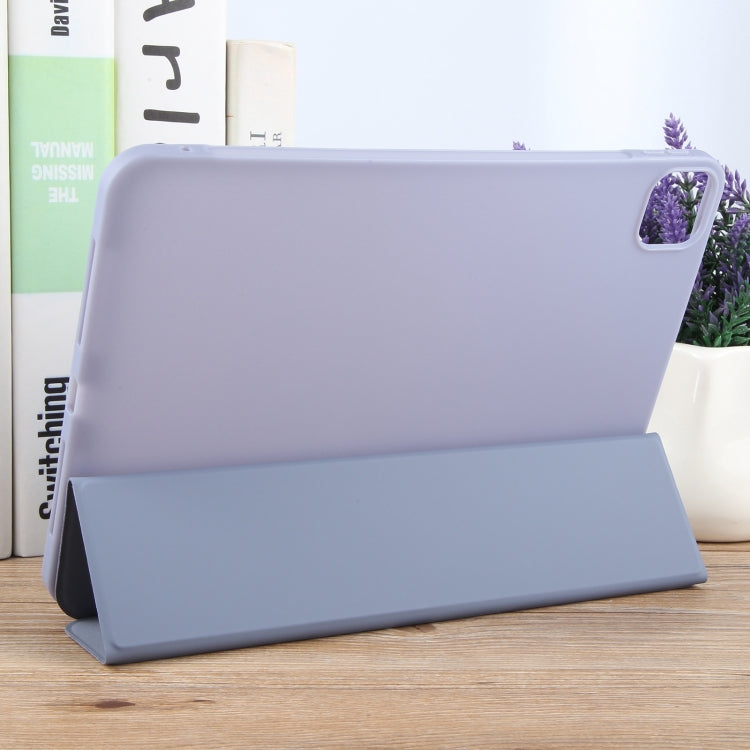 For iPad Pro 11 2024 GEBEI 3-folding Holder Shockproof Flip Leather Tablet Case(Light Purple) - iPad Pro 11 2024 Cases by GEBEI | Online Shopping UK | buy2fix