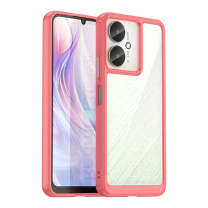 For Xiaomi Redmi 13R 5G Colorful Series Acrylic Hybrid TPU Phone Case(Red) - 13R Cases by buy2fix | Online Shopping UK | buy2fix