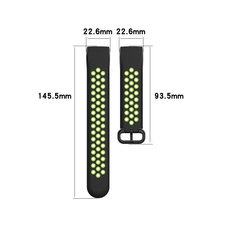 For Fitbit Charge 4 / Charge 3 / Charge 3 SE Watch Button Two Colors Silicone Replacement Strap Watchband(Grey Teal) - Watch Bands by buy2fix | Online Shopping UK | buy2fix