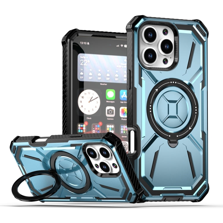 For iPhone 16 Pro Max Armor Series Holder Phone Case(Blue) - iPhone 16 Pro Max Cases by buy2fix | Online Shopping UK | buy2fix