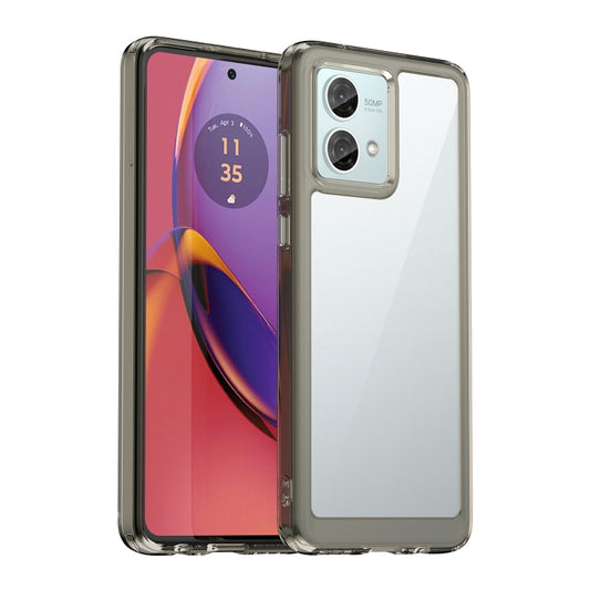 For Motorola Moto G84 Colorful Series Acrylic Hybrid TPU Phone Case(Transparent Grey) - Motorola Cases by buy2fix | Online Shopping UK | buy2fix