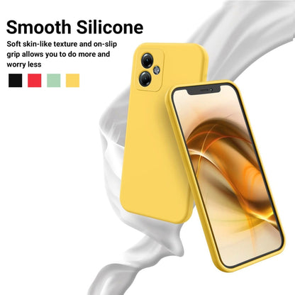 For Motorola Moto G14 Pure Color Liquid Silicone Shockproof Phone Case(Yellow) - Motorola Cases by buy2fix | Online Shopping UK | buy2fix