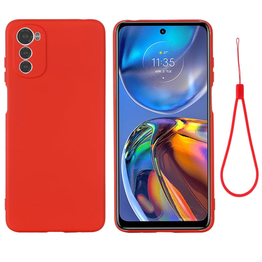 For Motorola Moto E32 4G Pure Color Liquid Silicone Shockproof Phone Case(Red) - Motorola Cases by buy2fix | Online Shopping UK | buy2fix