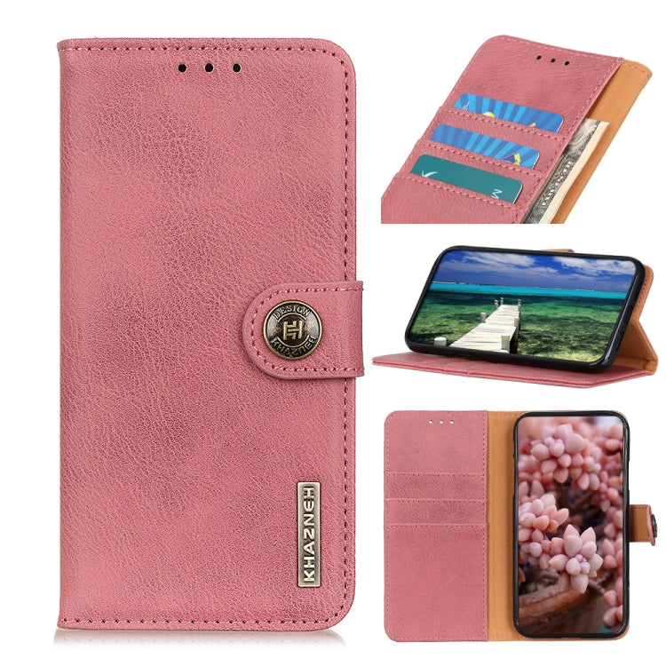 For Xiaomi Redmi Note 13 Pro 4G/Poco M6 Pro 4G KHAZNEH Cowhide Texture Flip Leather Phone Case(Pink) - Note 13 Pro Cases by buy2fix | Online Shopping UK | buy2fix