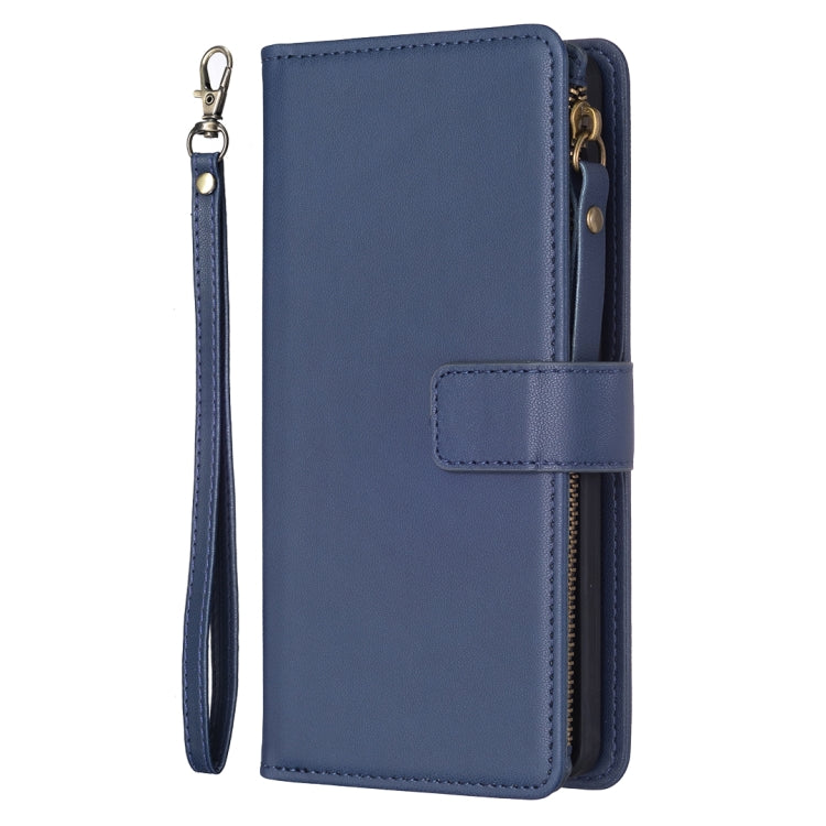 For Google Pixel 7 9 Card Slots Zipper Wallet Leather Flip Phone Case(Blue) - Google Cases by buy2fix | Online Shopping UK | buy2fix