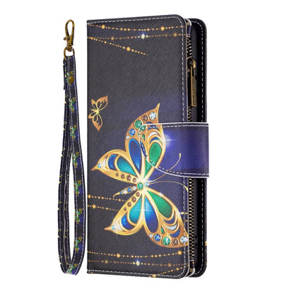For Xiaomi Redmi Note 13 4G Global Colored Drawing Pattern Zipper Leather Phone Case(Big Butterfly) - Note 13 Cases by buy2fix | Online Shopping UK | buy2fix