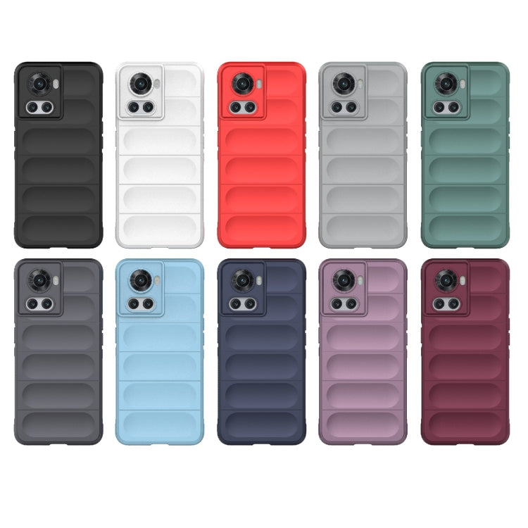For OnePlus 10R 5G Global Magic Shield TPU + Flannel Phone Case(Grey) - OnePlus Cases by buy2fix | Online Shopping UK | buy2fix