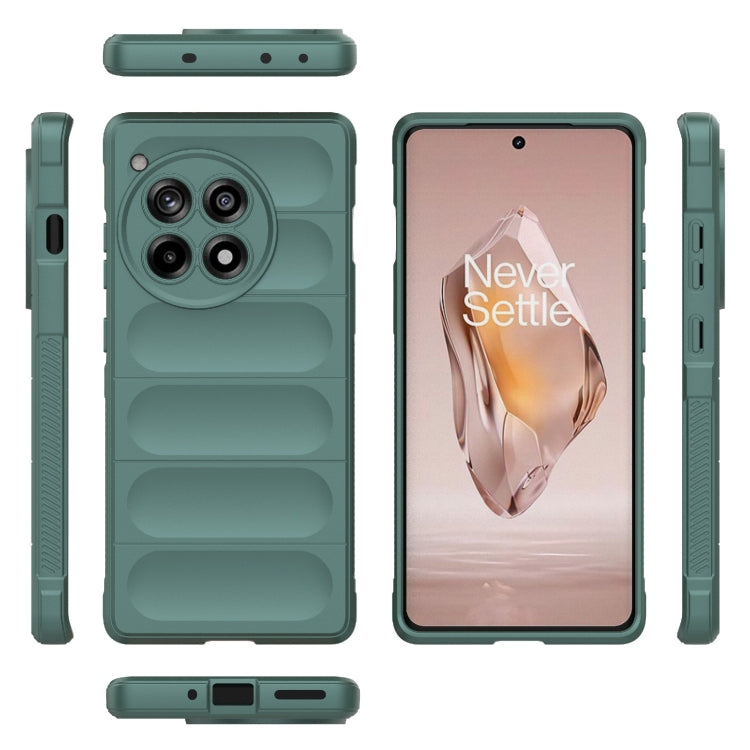 For OnePlus Ace 3 5G Magic Shield TPU + Flannel Phone Case(Dark Green) - OnePlus Cases by buy2fix | Online Shopping UK | buy2fix