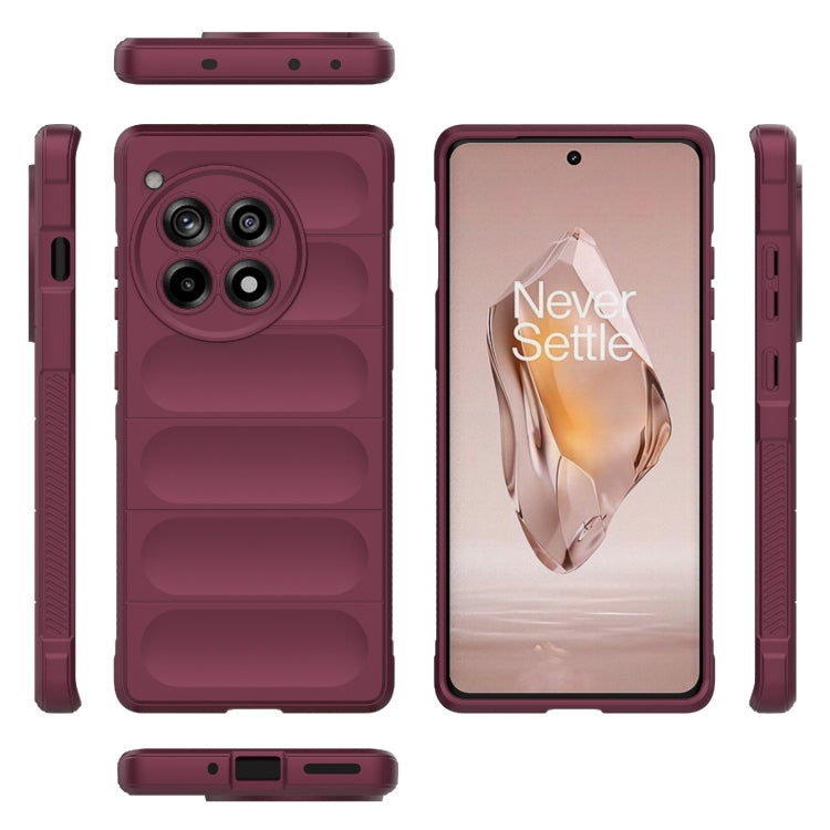 For OnePlus Ace 3 5G Magic Shield TPU + Flannel Phone Case(Wine Red) - OnePlus Cases by buy2fix | Online Shopping UK | buy2fix
