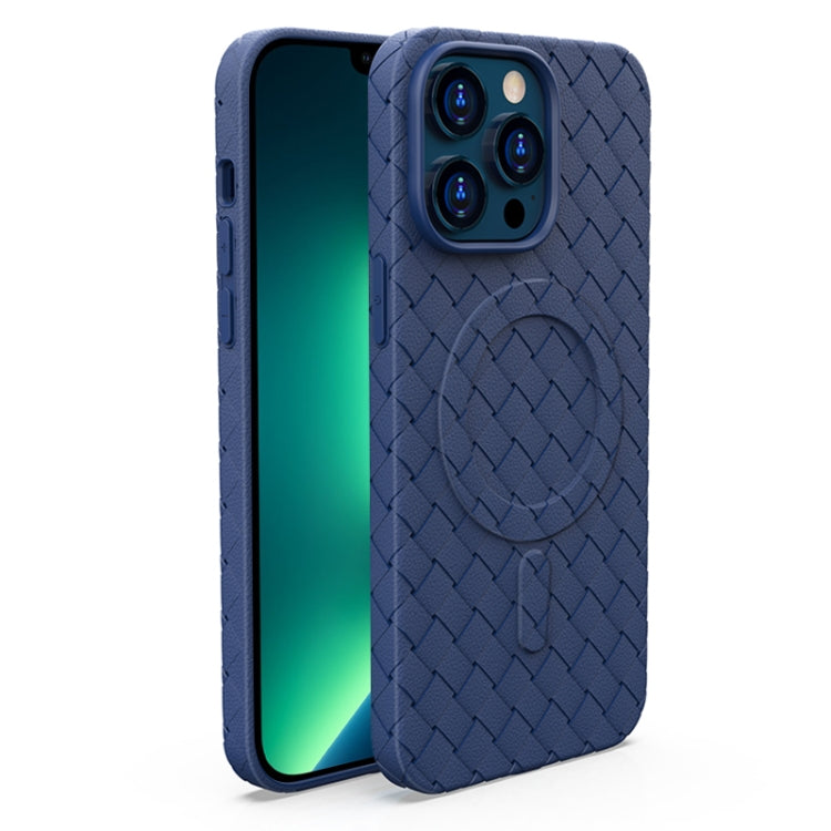 For iPhone 13 Pro Max Woven Pattern MagSafe Magnetic Cooling Phone Case(Blue) - iPhone 13 Pro Max Cases by buy2fix | Online Shopping UK | buy2fix