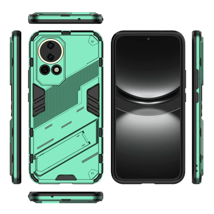 For Huawei nova 12 5G Punk Armor 2 in 1 PC + TPU Phone Case with Holder(Green) - Huawei Cases by buy2fix | Online Shopping UK | buy2fix