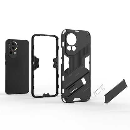 For Huawei nova 12 5G Punk Armor 2 in 1 PC + TPU Phone Case with Holder(Light Red) - Huawei Cases by buy2fix | Online Shopping UK | buy2fix