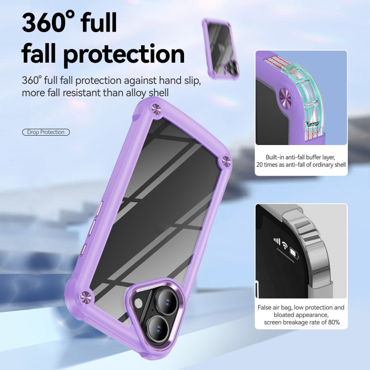 For iPhone 16 Plus TPU + PC Lens Protection Phone Case(Purple) - iPhone 16 Plus Cases by buy2fix | Online Shopping UK | buy2fix